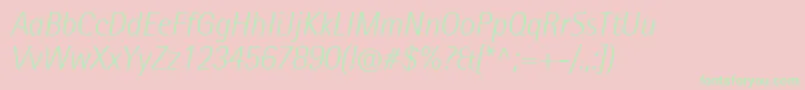 RotisIiSansProLightItalic Font – Green Fonts on Pink Background