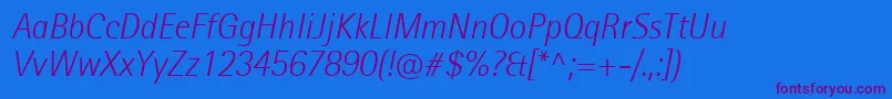 RotisIiSansProLightItalic Font – Purple Fonts on Blue Background