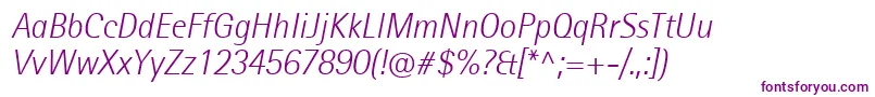 フォントRotisIiSansProLightItalic – 紫色のフォント