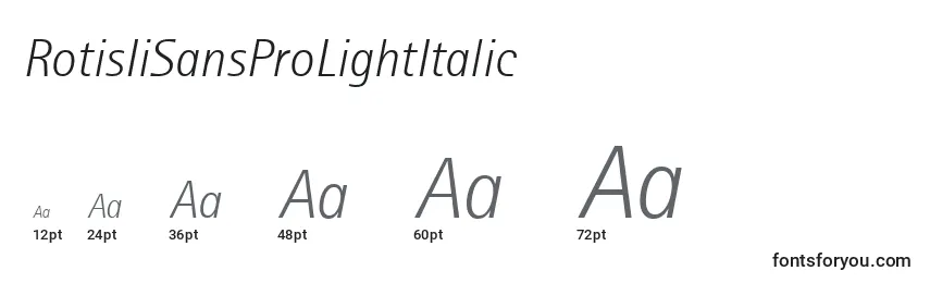 RotisIiSansProLightItalic Font Sizes