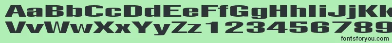 フォントPositivonec – 緑の背景に黒い文字