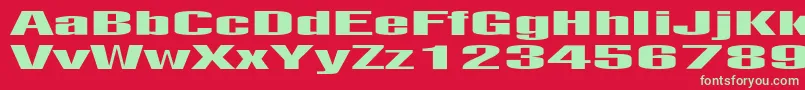 フォントPositivonec – 赤い背景に緑の文字