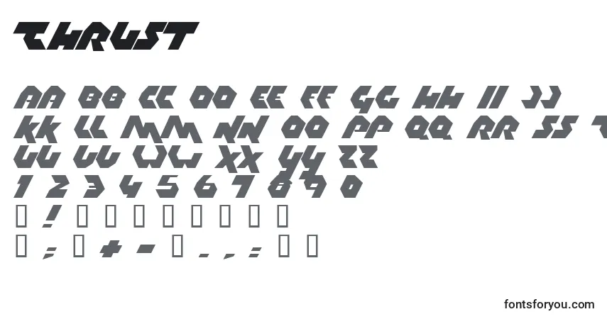 Thrust Font – alphabet, numbers, special characters