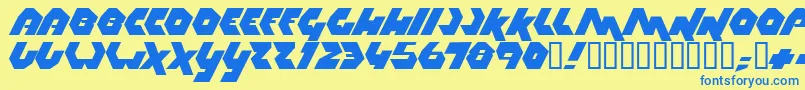 Thrust Font – Blue Fonts on Yellow Background