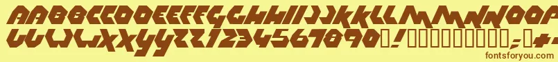 Thrust Font – Brown Fonts on Yellow Background