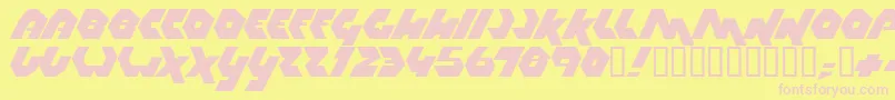 Thrust Font – Pink Fonts on Yellow Background