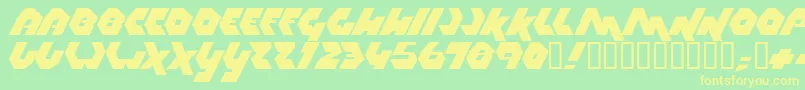 Thrust Font – Yellow Fonts on Green Background