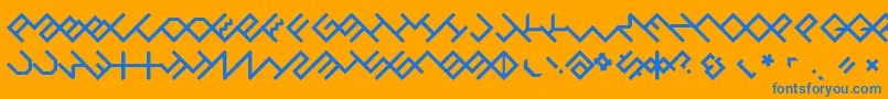 General Font – Blue Fonts on Orange Background