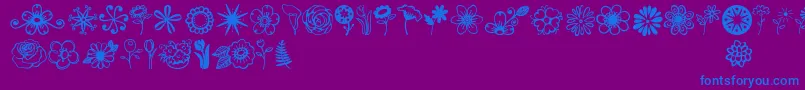 fuente Janda Flower Doodles – Fuentes Azules Sobre Fondo Morado