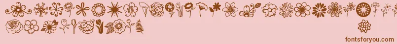 Janda Flower Doodles-Schriftart – Braune Schriften auf rosa Hintergrund