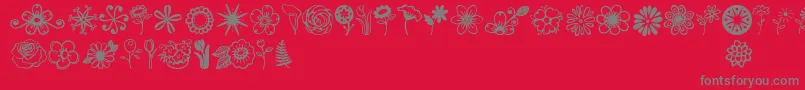 Fonte Janda Flower Doodles – fontes cinzas em um fundo vermelho