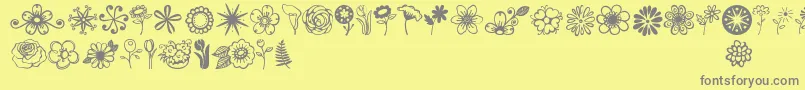 fuente Janda Flower Doodles – Fuentes Grises Sobre Fondo Amarillo