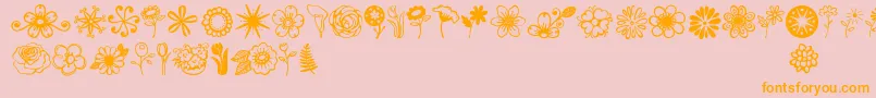 Police Janda Flower Doodles – polices orange sur fond rose