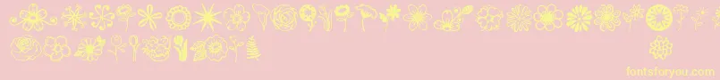 Janda Flower Doodles Font – Yellow Fonts on Pink Background