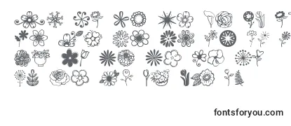 Przegląd czcionki Janda Flower Doodles