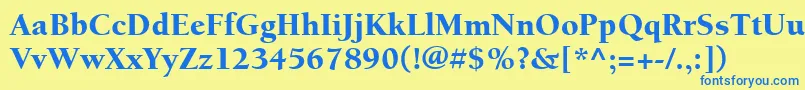 ItcBerkeleyOldstyleLtBlack Font – Blue Fonts on Yellow Background