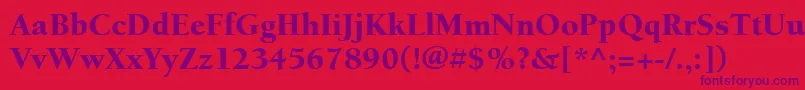 ItcBerkeleyOldstyleLtBlack Font – Purple Fonts on Red Background