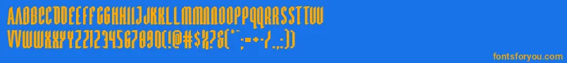 Fonte Devilsummonerexpand – fontes laranjas em um fundo azul