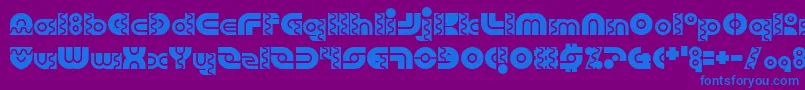 フォントRoboArriba – 紫色の背景に青い文字