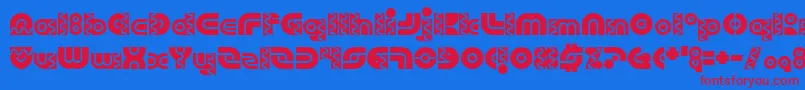 RoboArriba Font – Red Fonts on Blue Background