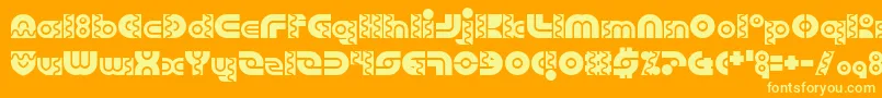 RoboArriba Font – Yellow Fonts on Orange Background