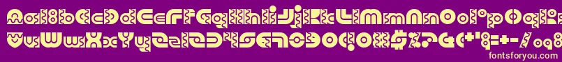 RoboArriba Font – Yellow Fonts on Purple Background