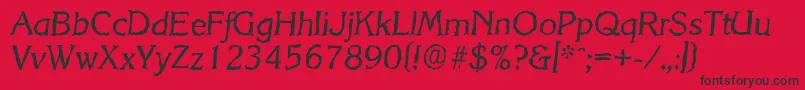 Fonte KorinthrandomItalic – fontes pretas em um fundo vermelho