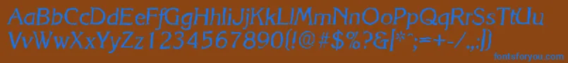 KorinthrandomItalic Font – Blue Fonts on Brown Background