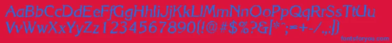 KorinthrandomItalic Font – Blue Fonts on Red Background