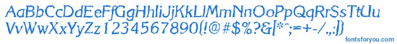 KorinthrandomItalic Font – Blue Fonts on White Background