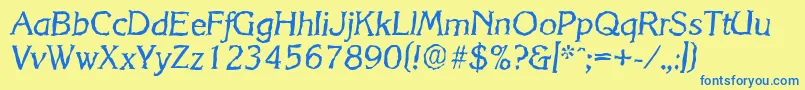 KorinthrandomItalic Font – Blue Fonts on Yellow Background