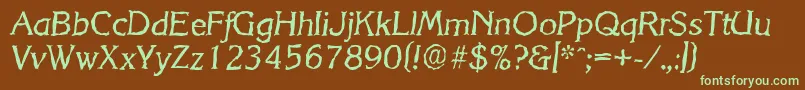 KorinthrandomItalic Font – Green Fonts on Brown Background