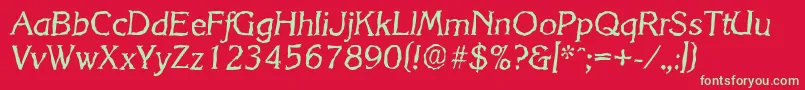 KorinthrandomItalic Font – Green Fonts on Red Background