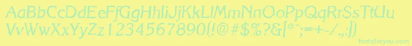 KorinthrandomItalic Font – Green Fonts on Yellow Background