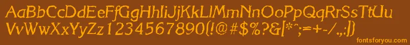 KorinthrandomItalic Font – Orange Fonts on Brown Background