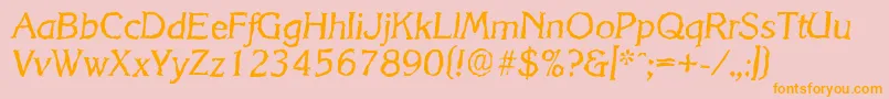 KorinthrandomItalic Font – Orange Fonts on Pink Background