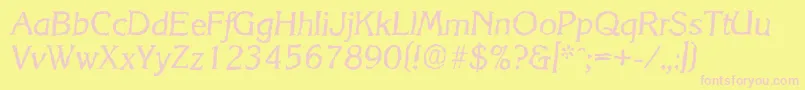 KorinthrandomItalic Font – Pink Fonts on Yellow Background