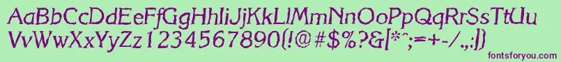 KorinthrandomItalic Font – Purple Fonts on Green Background