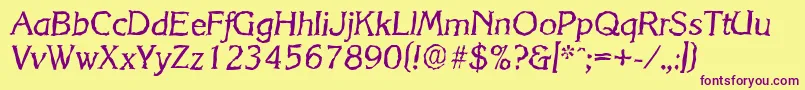 KorinthrandomItalic Font – Purple Fonts on Yellow Background