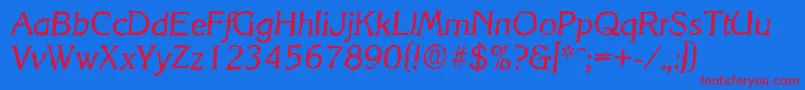 KorinthrandomItalic Font – Red Fonts on Blue Background