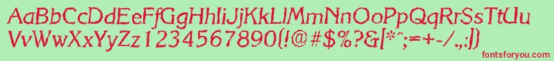 KorinthrandomItalic Font – Red Fonts on Green Background