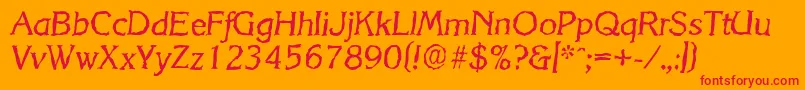 KorinthrandomItalic Font – Red Fonts on Orange Background