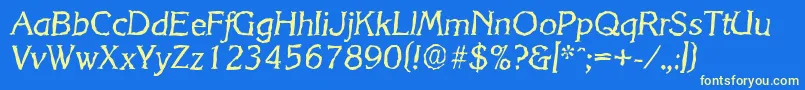 KorinthrandomItalic Font – Yellow Fonts on Blue Background