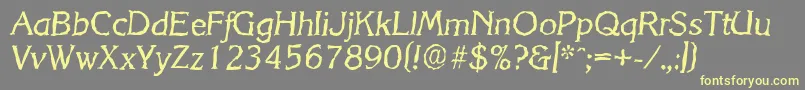 KorinthrandomItalic Font – Yellow Fonts on Gray Background