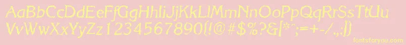 KorinthrandomItalic Font – Yellow Fonts on Pink Background