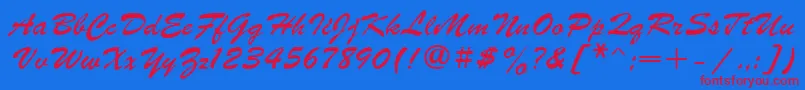 ParsekCyrillic Font – Red Fonts on Blue Background