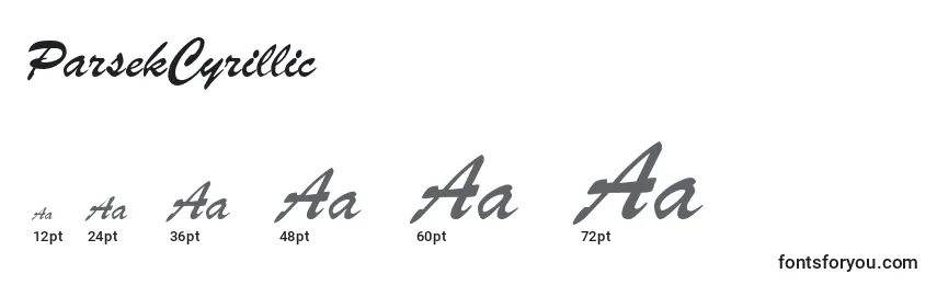 ParsekCyrillic Font Sizes