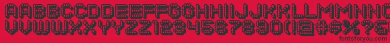 DotsAllForNow3DJl Font – Black Fonts on Red Background