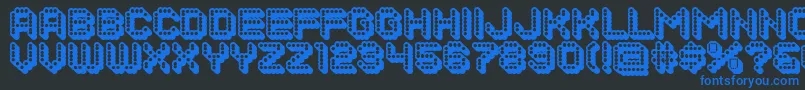DotsAllForNow3DJl Font – Blue Fonts on Black Background
