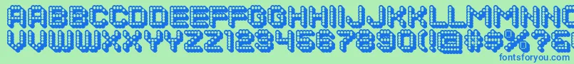 DotsAllForNow3DJl Font – Blue Fonts on Green Background